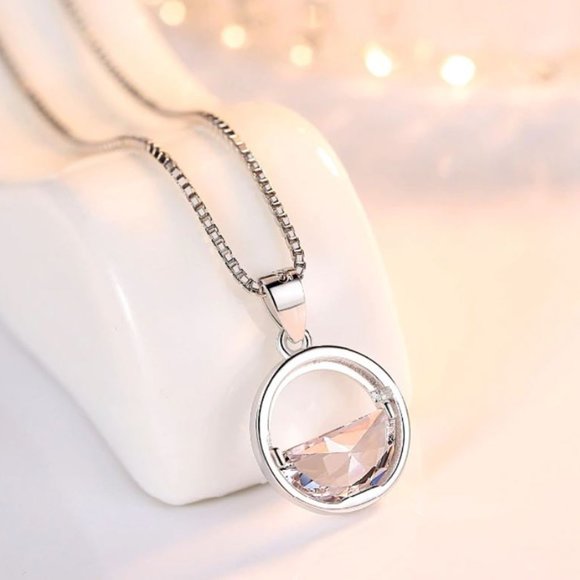 Jewelry - 925 Sterling Silver Crystal Water Necklace